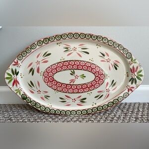 Temp-Tations Old World Festivefetti Green and Red Serving Platter